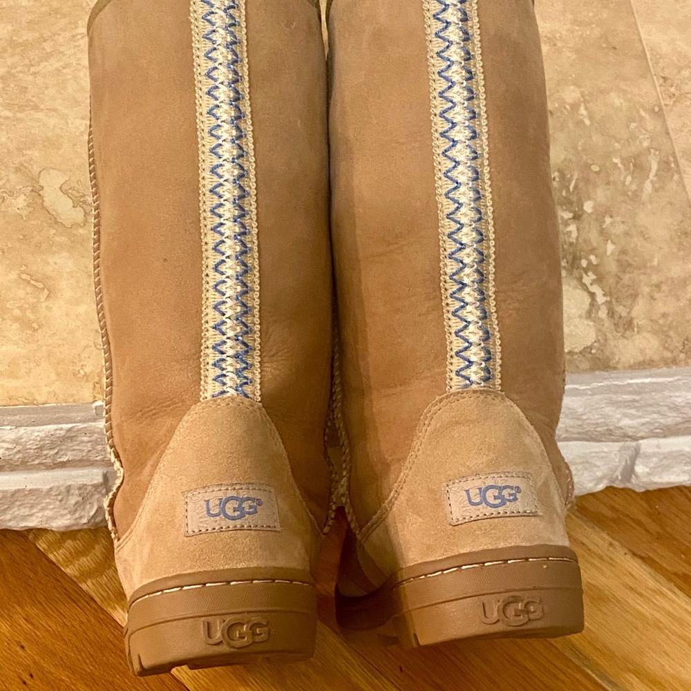 UGG Ultra Tall Revival Boots Sand Braid Shearling